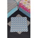 Lingettes 12X12cm par 3 "Cercle bleu et Gris"