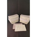 Lingettes 8X12cm par 12 + Panier "Ecailles Gris"