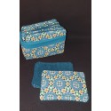 Lingettes 8X12cm par 12 + Panier "Fleuri Vert"