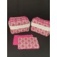 Lingettes 8X12cm par 12 + Panier "Eventail Japonais prune et framboise"