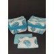 Lingettes 8X12cm par 12 + Panier "Petites palmes Bleues "